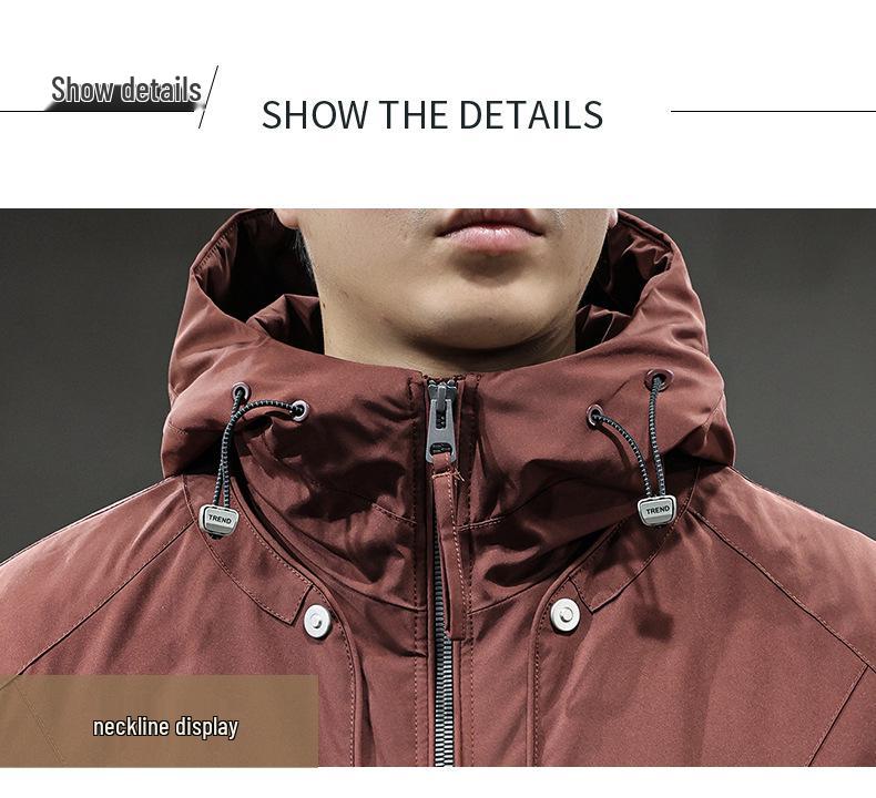 2025 Men's Trendy Hooded Cotton-Padded Winter Workwear Jacket - Thick, Warm, Cold Protection