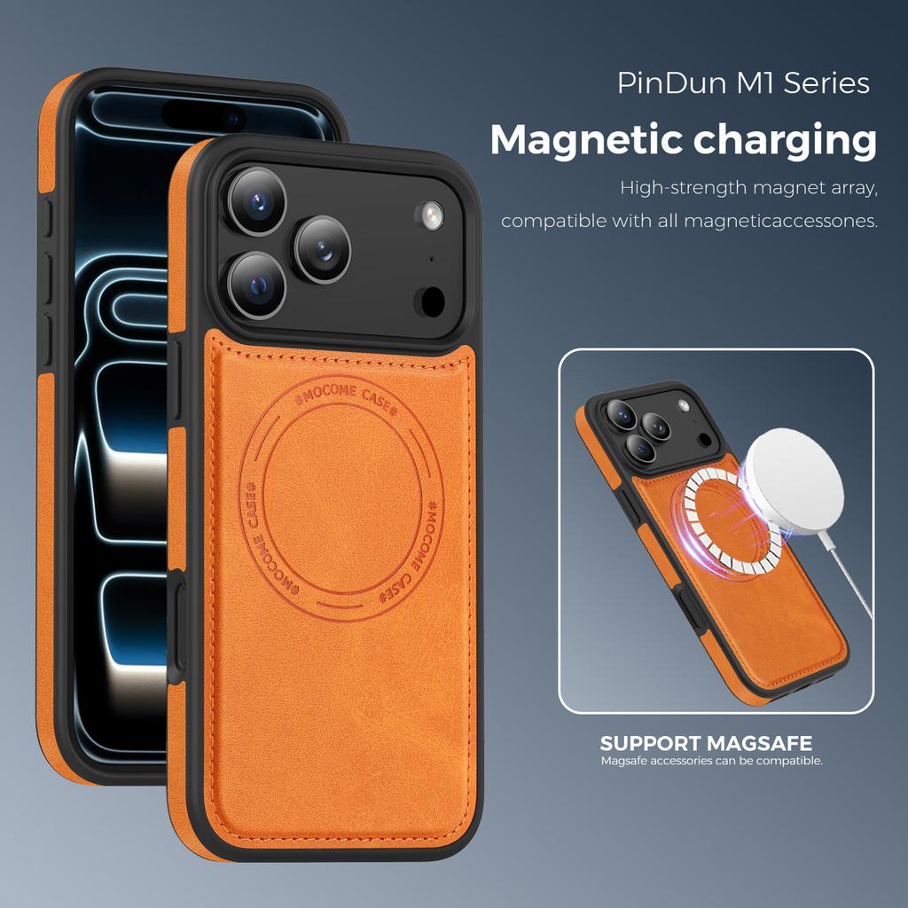 Etui do iPhone 17 Pro Max Kompatybilne z MagSafe Skórzany tył Pokrowiec na telefon