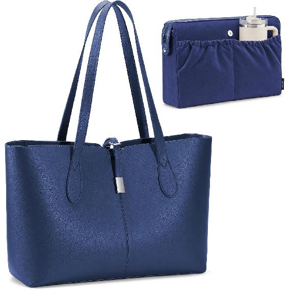 TOPEAST Tote Bag for Women 15.6" Work Handbag with Removable Laptop Sleeve