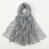 New Silver Silk Breathable Sunscreen Versatile Long Scarf Women's Yarn Scarf Middle Eastern Women's Ethnic Headscarf Scarf