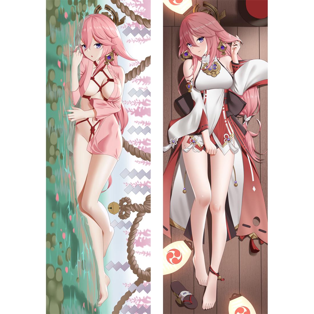 Р�РіСЂР° Genshin Impact Yae Miko Dakimakura, РґР»РёРЅРЅР°СЏ РЅР°РІРѕР»РѕС‡РєР°, РґРІСѓС…СЃС‚РѕСЂРѕРЅРЅСЏСЏ HD РѕР±РЅРёРјР°СЋС‰Р°СЏ РЅР°РІРѕР»РѕС‡РєР° РґР»СЏ С‚РµР»Р°, СѓРєСЂР°С€РµРЅРёРµ РґР»СЏ РґРѕРјР° 120x40cm Pillowcase