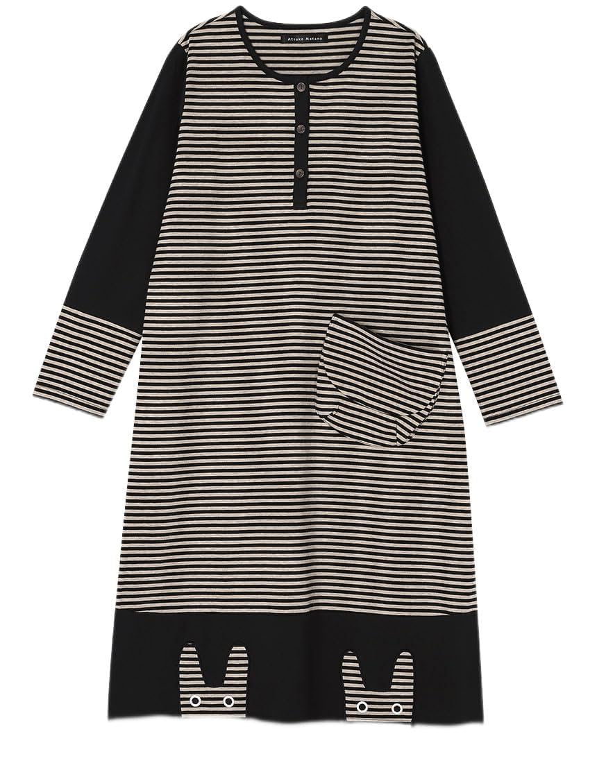 

Wacoal Relax Sleep Atsuko Matano Long Sleeve Round Cotton Rabbit Sizes BL and L & Women s Dress, Neck, 100% Jersey, Print, (HNX513)