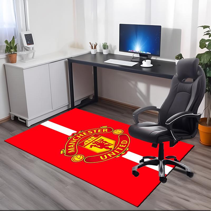 Manchester United Printed Carpet, for Office Chair Living Room Bedroom Kitchen Room Decor Gifts.
