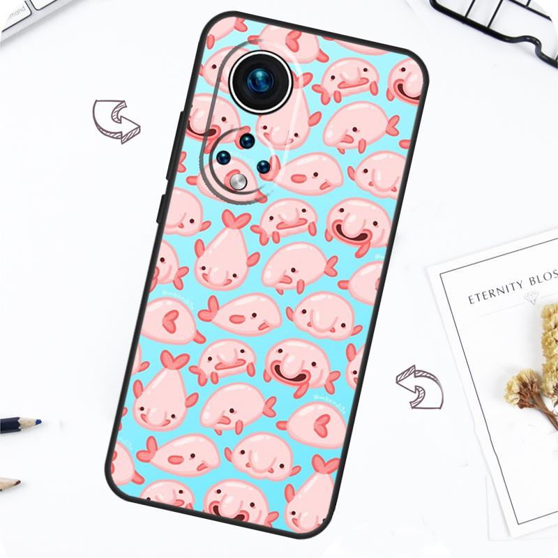 Cute Blobfish Case For Honor Magic 5 6 7 Lite Honor 200 Pro X8b X9a X8a X8 X9 X9c X9b 50 70 90 Lite Cover