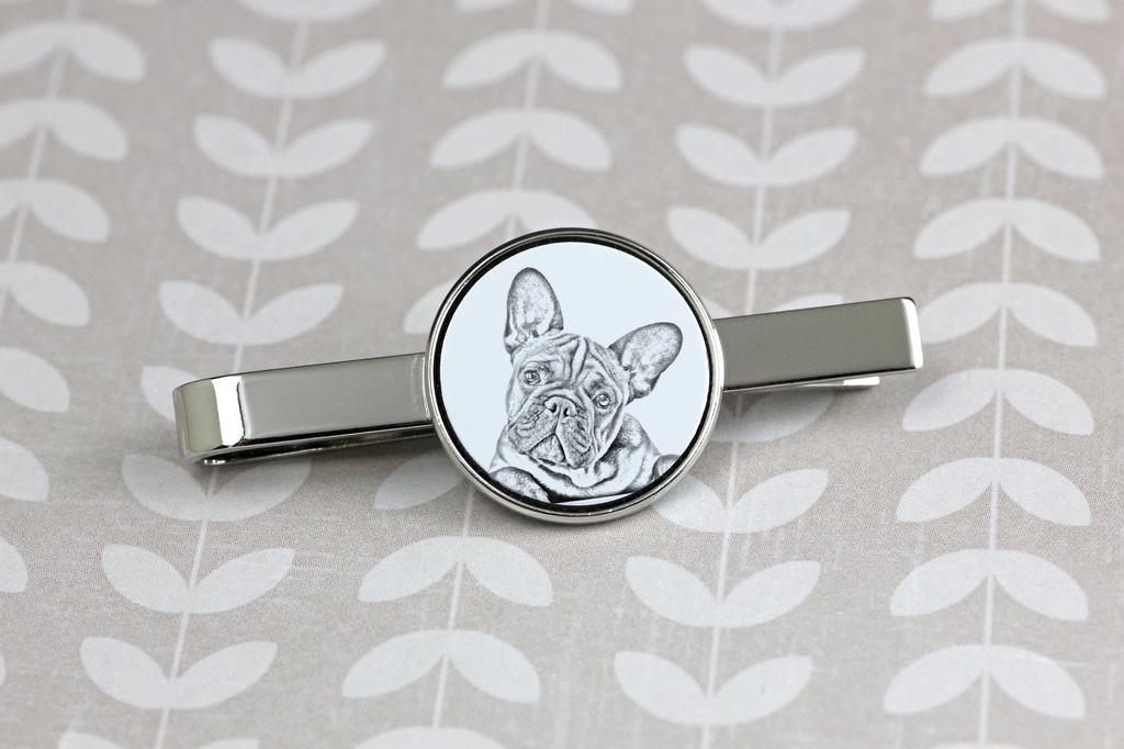 French Bulldog, Frenchie - tie clip with a dog, personalized tie clip, a unique gift for a man from the Art-Dog brand