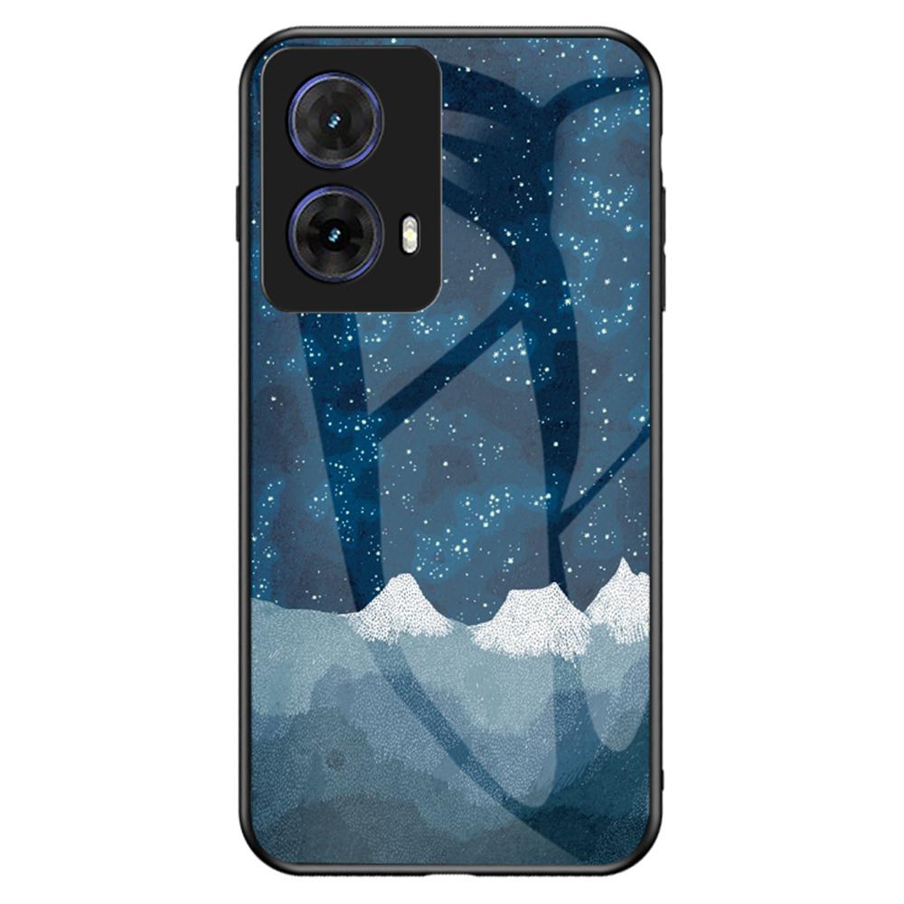 For Motorola Moto G85 5G/S50 Neo 5G Case Starry Sky Pattern Tempered Glass Phone Cover