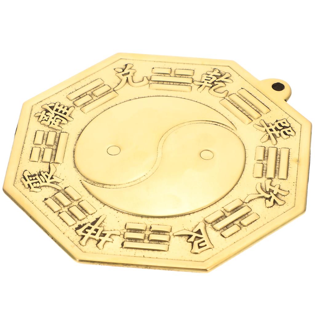 Copper Bagua Mirror with Eight Diagrams Design for Home Office Shop Decor Exorcism Craft Evil Spirits Ward Off Bad Luck Blessing