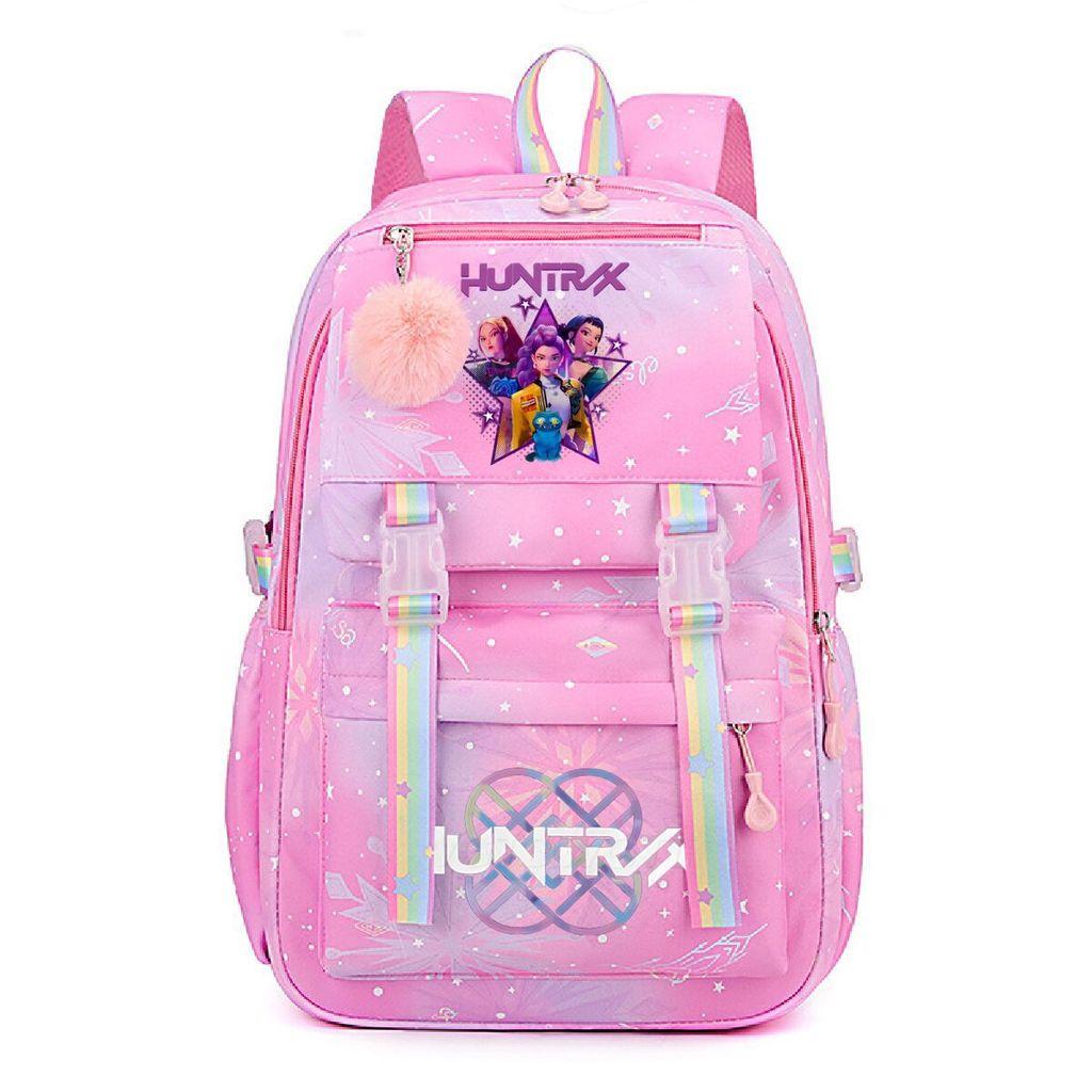 Girls Kpop Hunters Rumi Zoey Mira Printed Backpack Student School Travel Large Capacity Bag