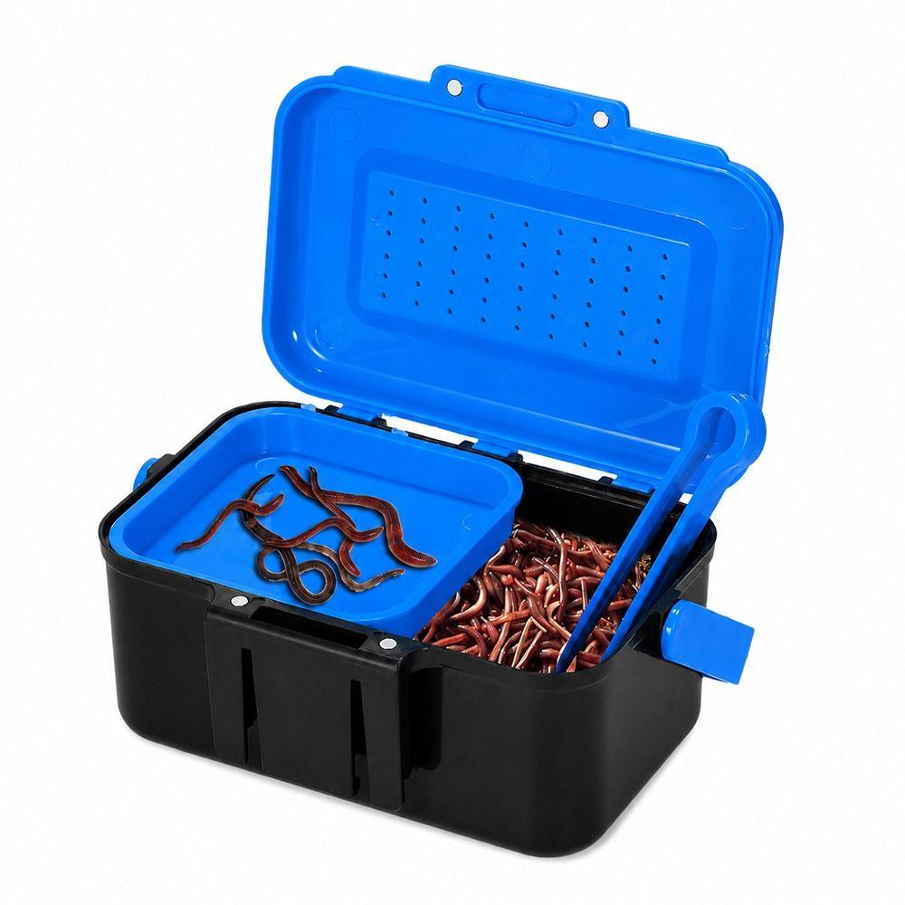 2PCS Plastic Fishing Bait Box with Clip Worm Storage Case Fishing Lure Box  Fishing Accessories