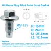 5 PCS M12x1.75 Oil Drain Plug Pilot Point With ert Gasket Replace 090-17