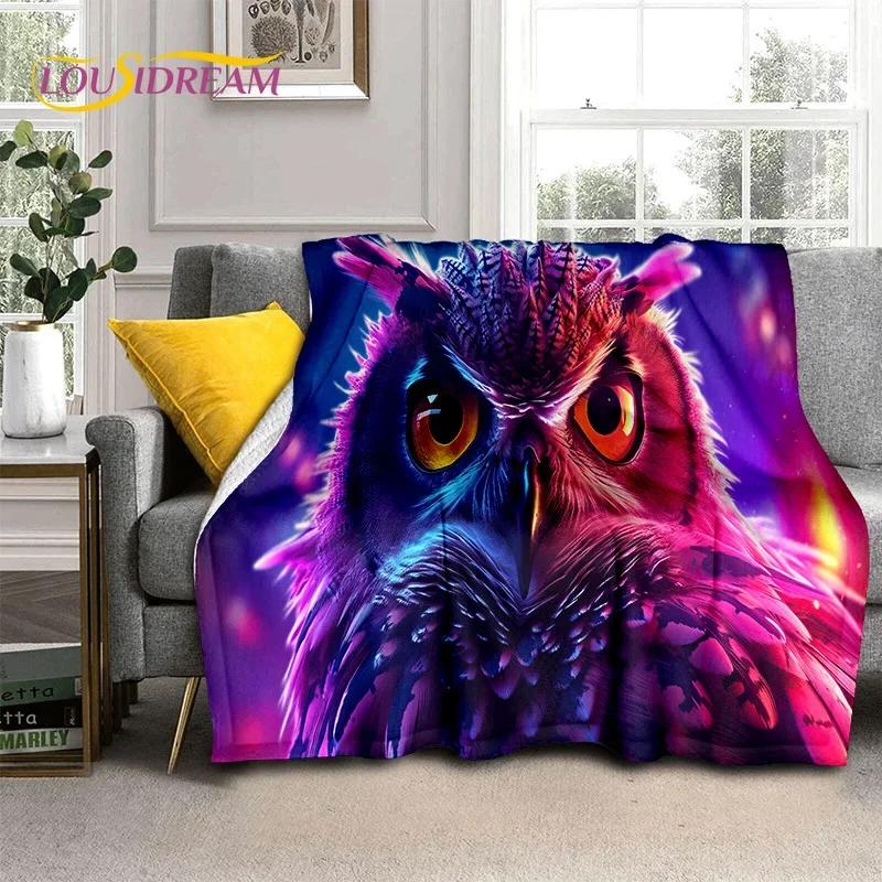 3D Cute Owl Eagle Birds Cartoon Soft Flannel Blanket for Beds Bedroom Sofa Picnic,Throw Blanket for Cover Outdoors Leisure Gift