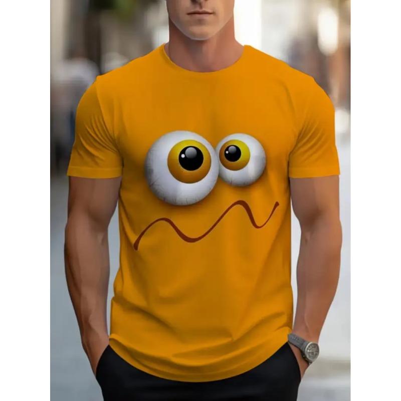 Pánské Módní 3D Tištěné Pánské Tričko Kulatý Výstřih Krátký Rukáv Trendy Street Wear