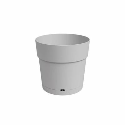 ARTEVASI Round Flower Pot CAPRI LARGE - Plastic - Water Reservoir - Diameter 30 Cm - Light Grey - L 29.5 X D 29.5 H 28.2 Cm