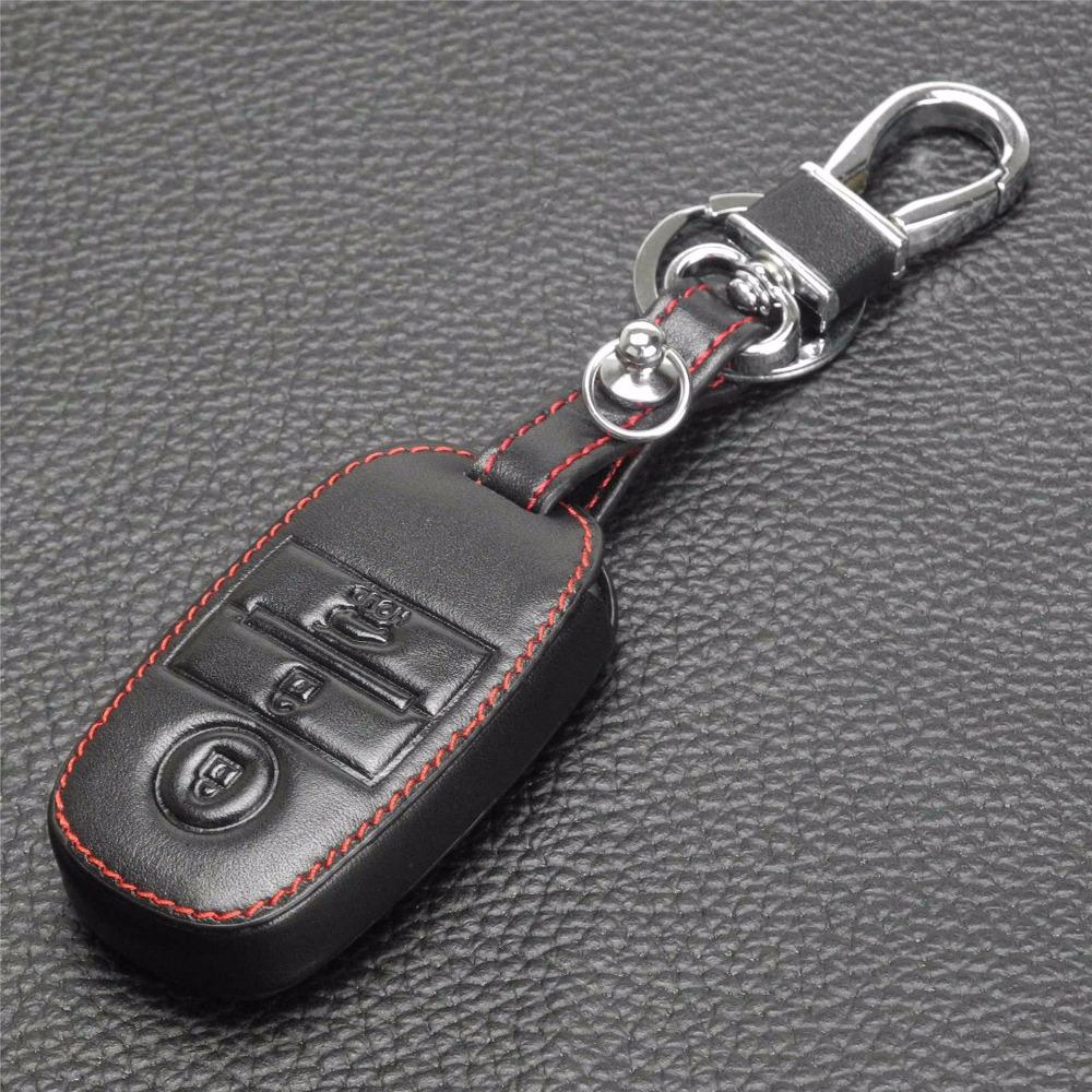 Jingyuqin 3 Buttons Remote Leather Car-Styling Car Key Cover Case For Kia Rio Sorento Cerato K3 Forte Rio5 Optima Smart Key