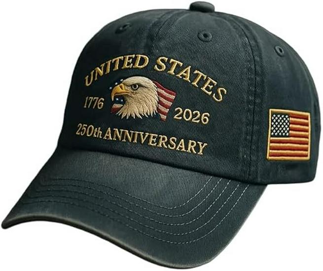 Limited Edition 250th Anniversary USA Eagle & Statue of Liberty Embroidered Baseball Cap, Unisex Adjustable