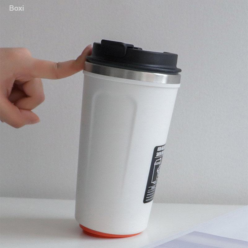 380/520ML Simple Suction Mug Thermos Stainless Steel Double Insulated Coffee Cup Keep Warm Flask Portable Travel Car Ice Cup