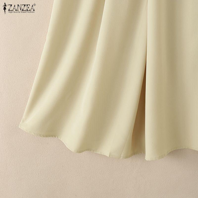 ZANZEA Lässige, lockere Röcke mit elastischer Taille und einfarbigen Details für Damen