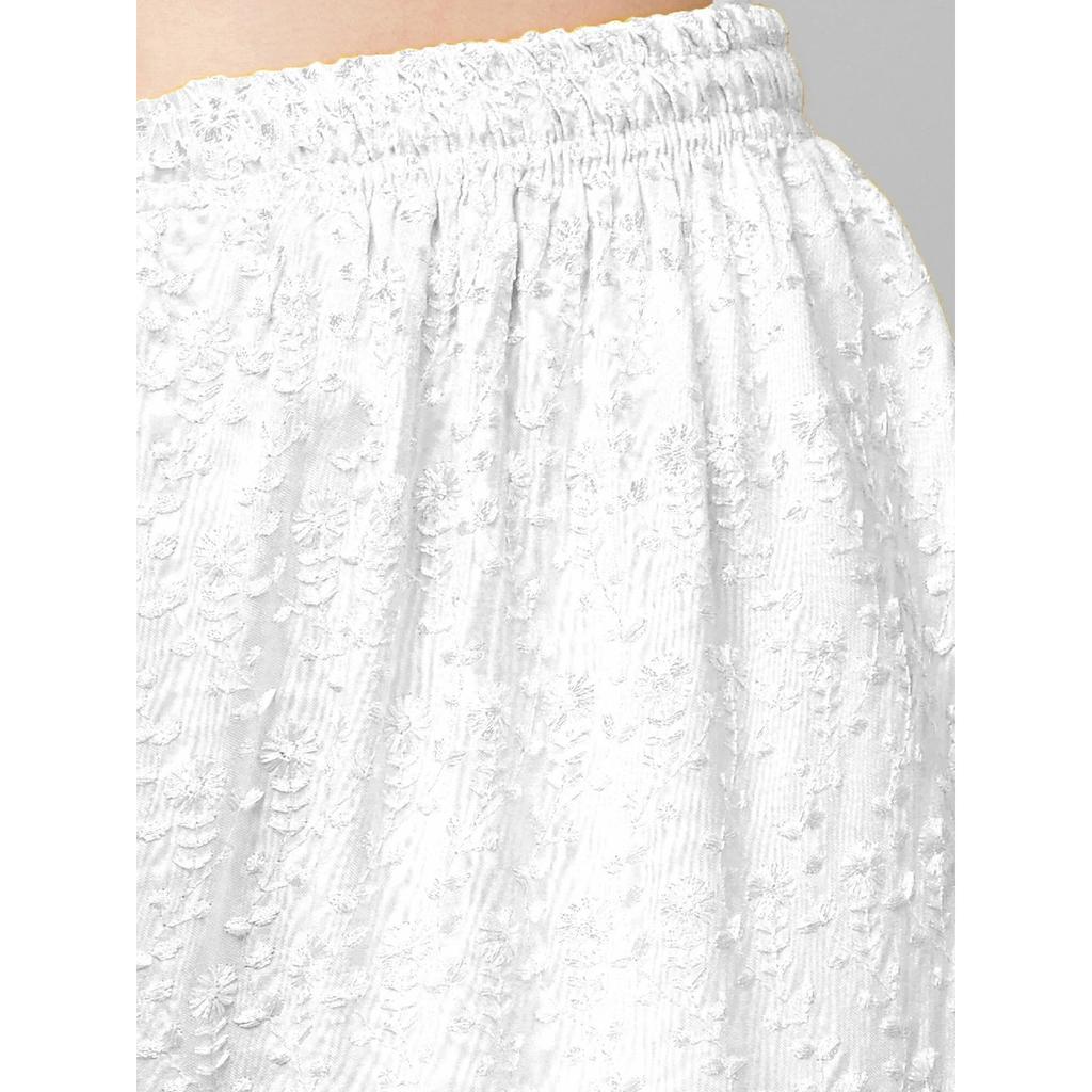 Designer Bollywood Relaxed White Trouser Indian Women Casual Wear Palazzo Dress