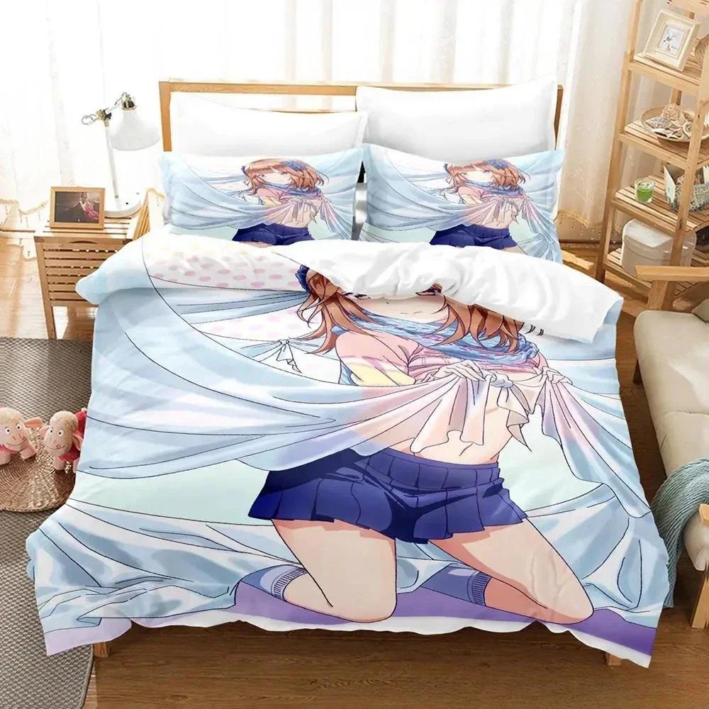Home Living Luxury  Sagiri Izumi Bedding Set Cartoon Anime Three-piece Set Adult Kid Bedroom Duvet Cover Sets 3D Kawaii Girls
