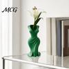 Dual-purpose Vase 3D Printed Elegant Dress-Style Vase, Dual-Purpose Tabletop Decor with Flowing Pleated Skirt, Decorative Ornament Stylish Evening