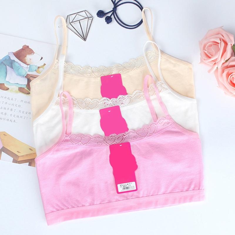 Sayletre 8-14 Years Young Girls' Cotton Blend Sports Training Bras Puberty Children Soft Breathable Underwear Teenage Kids Crop Vest Tops Clothing