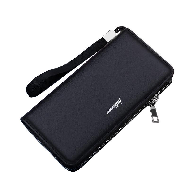 Men's Large Capacity Long Zipper Wallet Wristlet Clutch and Phone Bag
