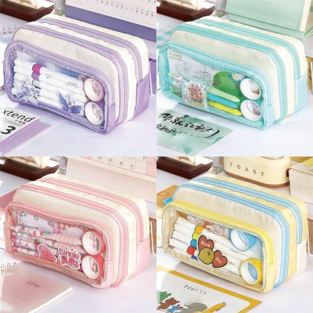 Portable Large Capacity Pencil Case Beauty Bag Cosmetic Storage Bag  Kids Children