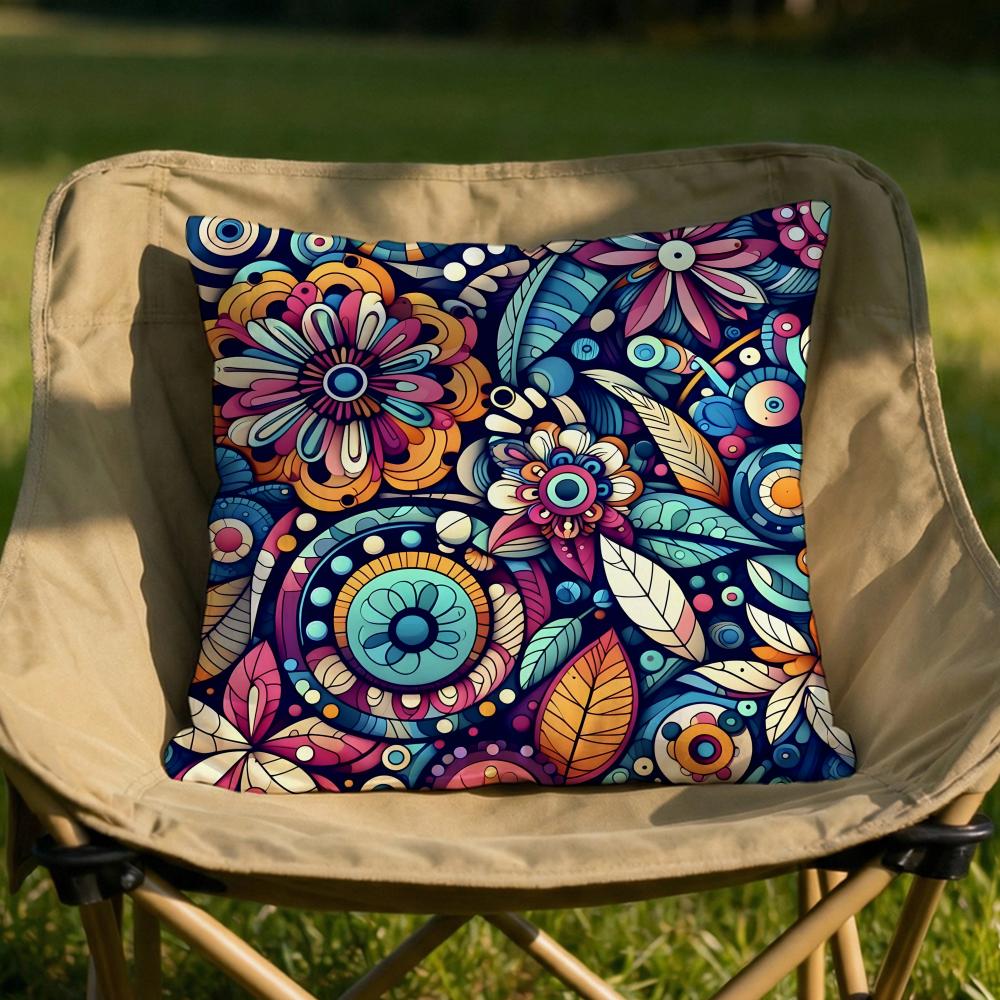 Ethnic Bohemian Pattern Cushion Cover Soft Reversible Durable Pillow Cover MultiScene Use for Home Car Daily Comfort