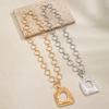 1 Piece of Exaggerated Geometric Shape Pendant, Circle Chain, Adjustable OT Buckle, Women's Necklace