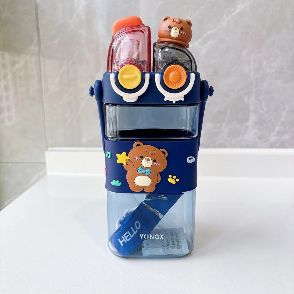 

580ML Children Water Cup Large Capacity Water Cup Cute Bear Plastic Cup Summer 580ML синій