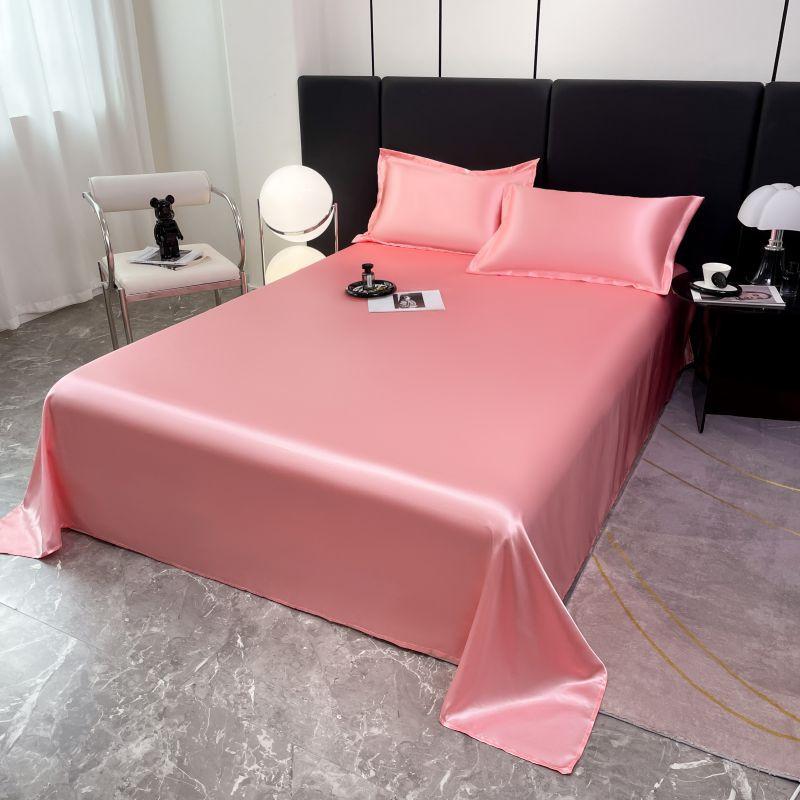 Ice Silk Bed Sheet Solid Color Cool Silk Mattress Protective Cover Anti Slip Color Ding Bed Cover Dust Cover
