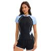 European and American New Women's Split Swimsuit Conservative Short-sleeved Boxers Swimsuit Women's Wholesale