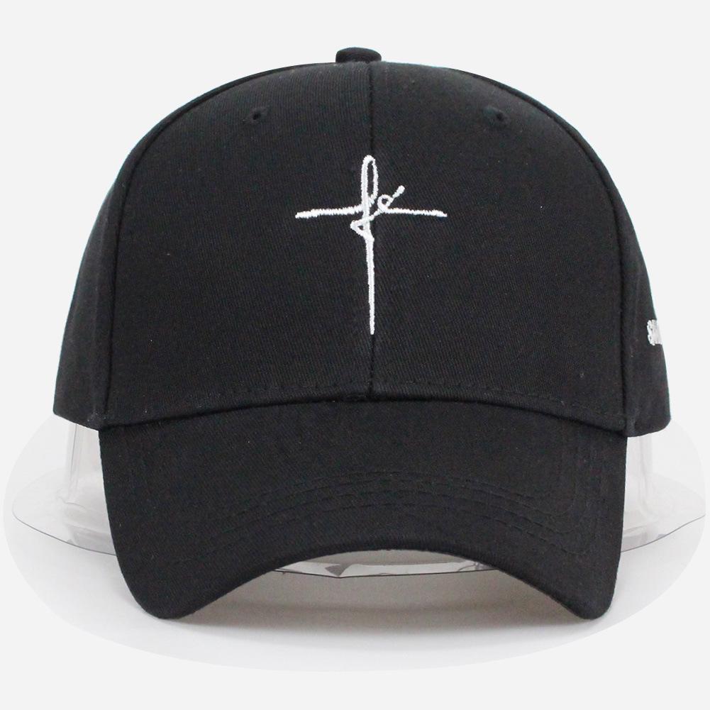Cross Embroidery Dad Hat - Fashionable Wide Brim Baseball Cap for Outdoor Casual Wear