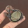 Natural Pyrite Agate Gemstone Handmade Copper Wire Wrap Pendant 2.76" F0I28