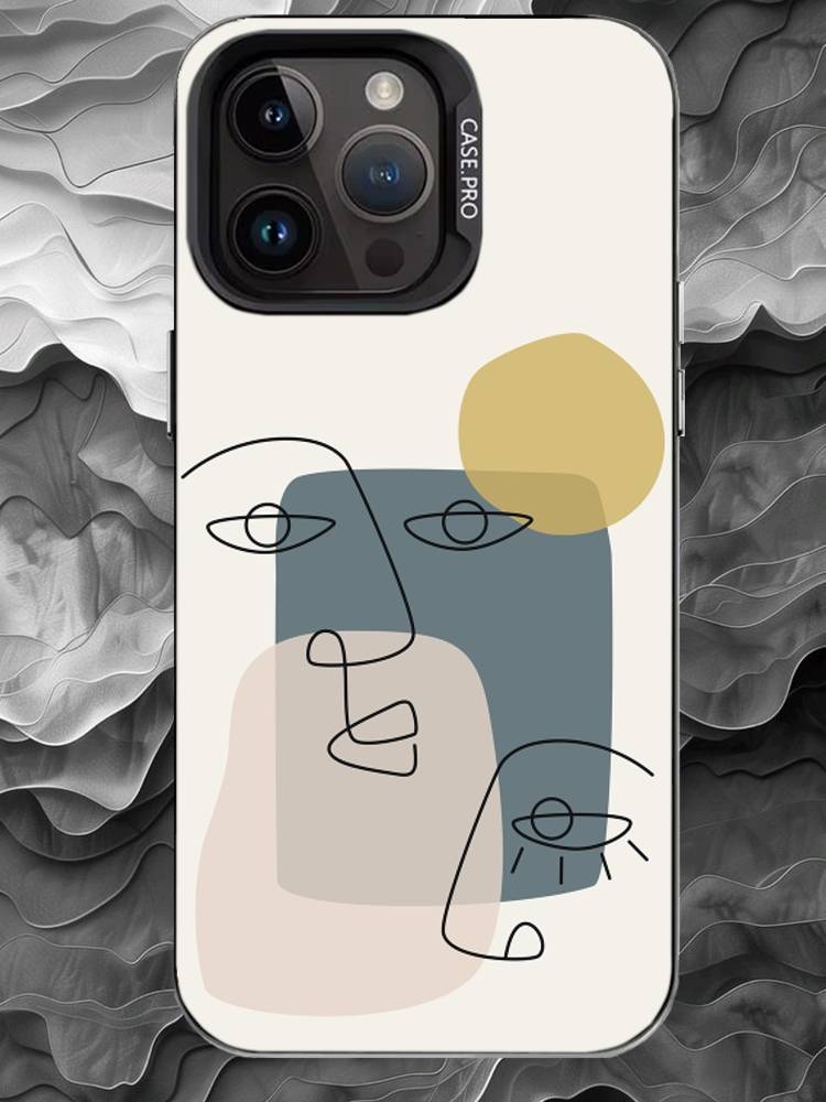 M-Modern minimalist abstraction Phone Case For iPhone 17 16 15 14 13 12 11 Pro Max Plus Silver Matte Black Cover