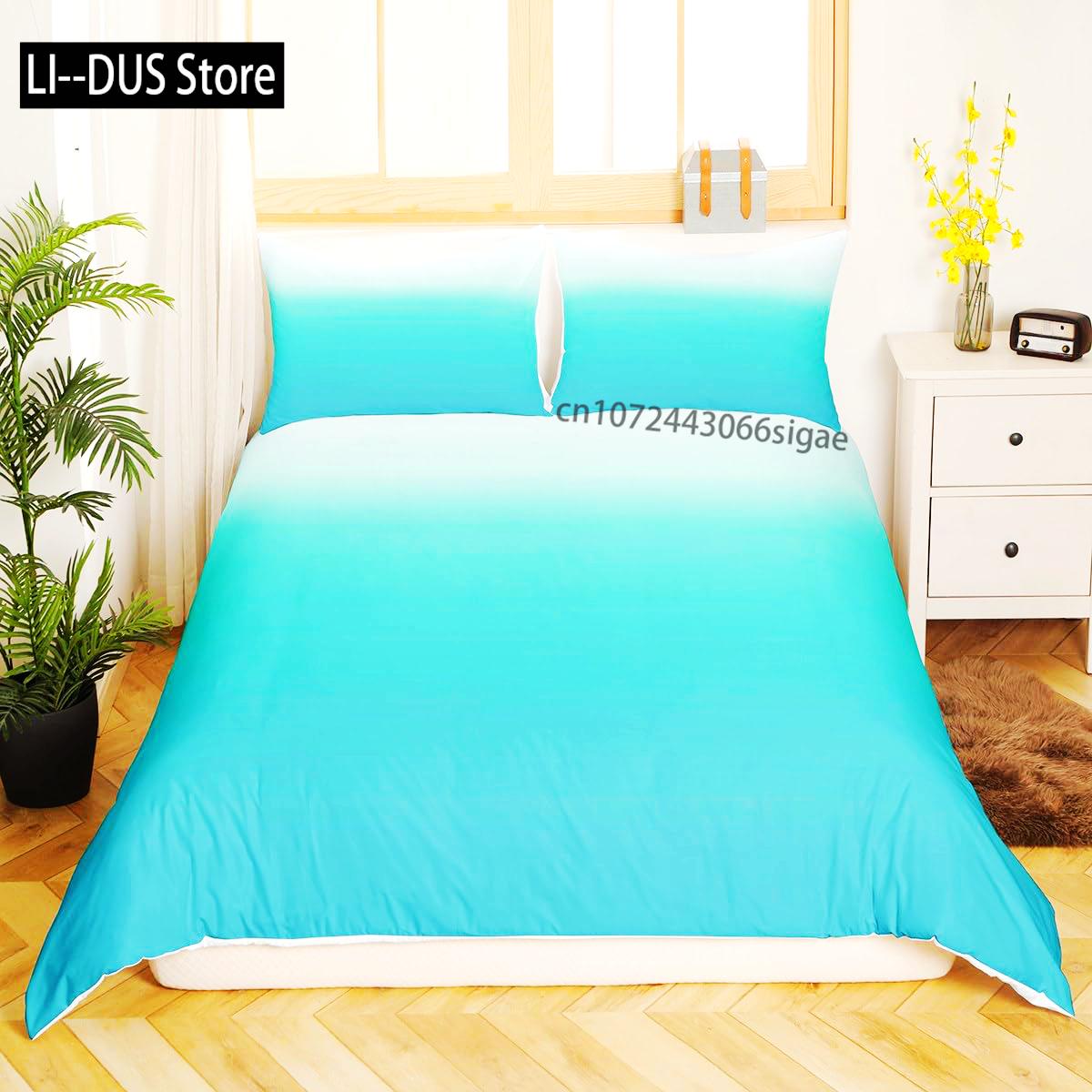 

Одеяло Синий Омбре Размер Queen Синий Цвет Океана Морской Синий Белый Градиент Однотонный Мягкий Комплект Постельного Белья Современное Абстрактное Искусство Одеяло Comforter (quilt)-EU Single(135*200cm)3pcs