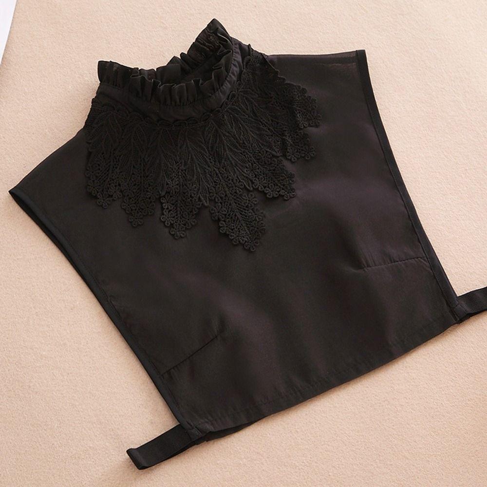 Girl For Women Embroidery Flower Lace Neckline Clothing Decoration Shirt Collar Ruffles Fake Collar