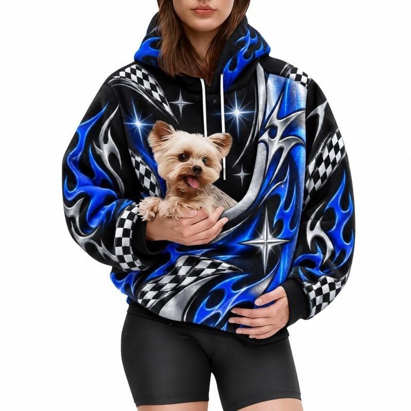 2026 Womens Halloween Print Oversized Hoodie Fall Winter Loose Fit Sweatshirt