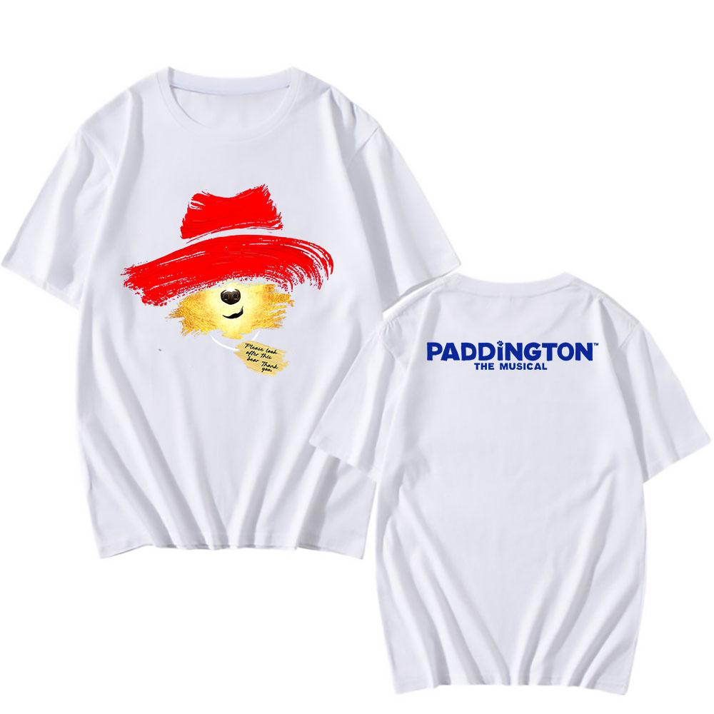 Bear PADDINGTONN THE MUSICAL:LARGE LOGO T-SHIRT Summer O-neck Men Women Tshirts Short Sleeve 100%Cotton Soft Tees Graphic Print Tops Anime T-shirt