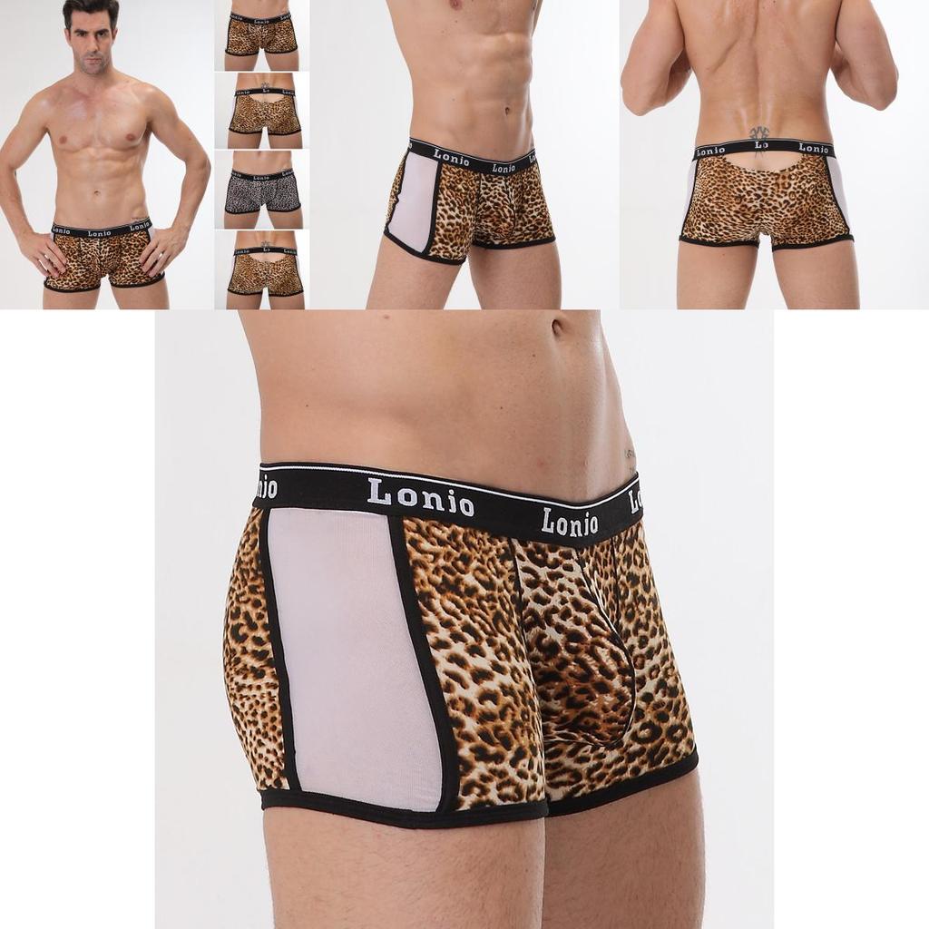 Premium Quality Men Briefs Boxers Featuring Stylish Leopard Print Comfortable Underwear
