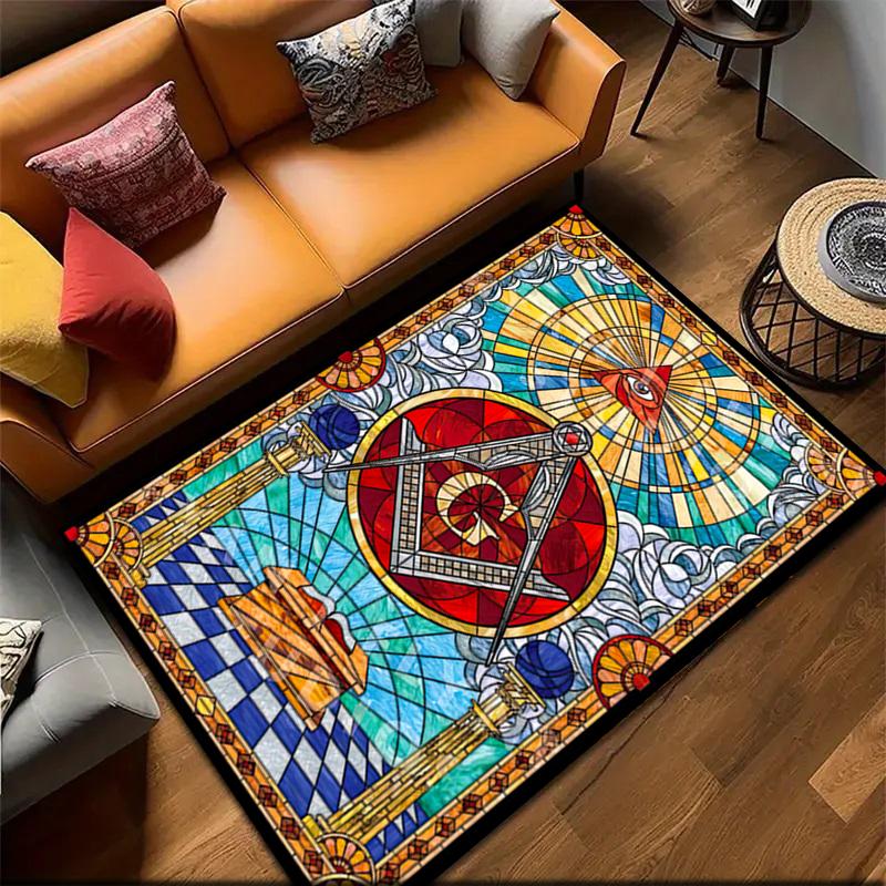 2026 New Style Illuminati All-Seeing Eye Carpet Rug for Living Room Bedroom Home Sofa Decoration,Kids play Non-slip Floor Mat
