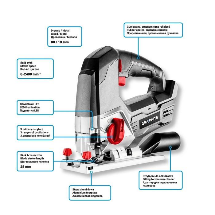Energy+ 18V Li-Ion Cordless Jigsaw Without Battery - T 58G011