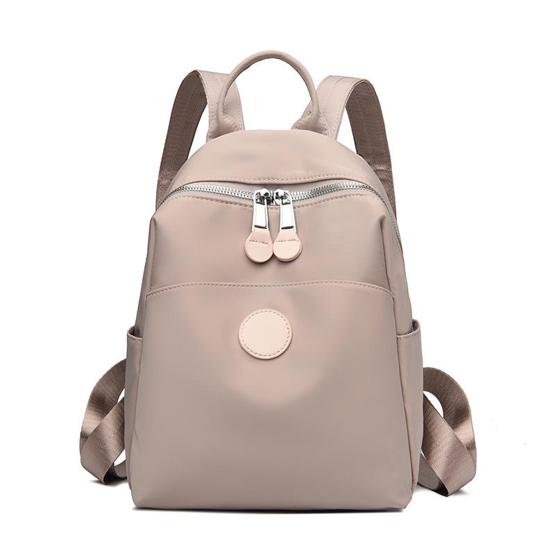 Spring Women's Fashionable Nylon Waterproof Travel and Commuting Small Backpack Simple Canvas Schoolbag