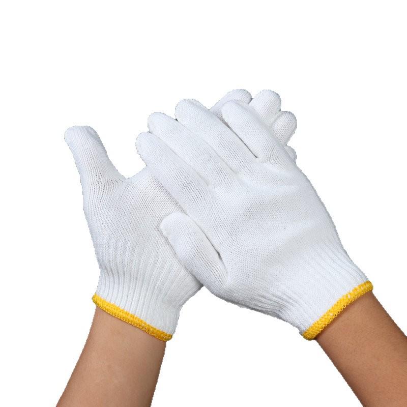 Ten-Needle Yellow Edge Wool Yarn Work Gloves for Auto Repair and Machinery Handling, 500g