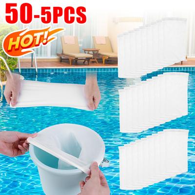 5-50PCS Pool Skimmer Socks Swimming Pool Filter Socks Basket Skimmer Elastic Nylon Mesh Pool Filter Debris Leaves Storage Socks
