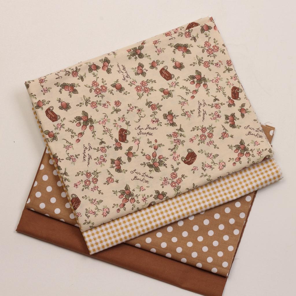 160cm*50cm Twill Pure Cotton Fabric, Countryside Strawberry Flower Print, Handmade DIY Clothing Bedding Fabric