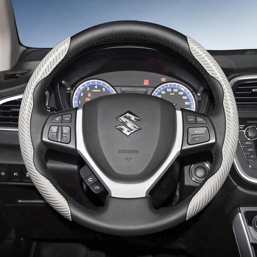 Zkfan8 Geeignet für Suzuki Lenkradabdeckung mit Karbonfaser-Textur und segmentiertem Schnellverschluss-Design für Wagon R Swift Ertiga Brezza Baleno Fronx