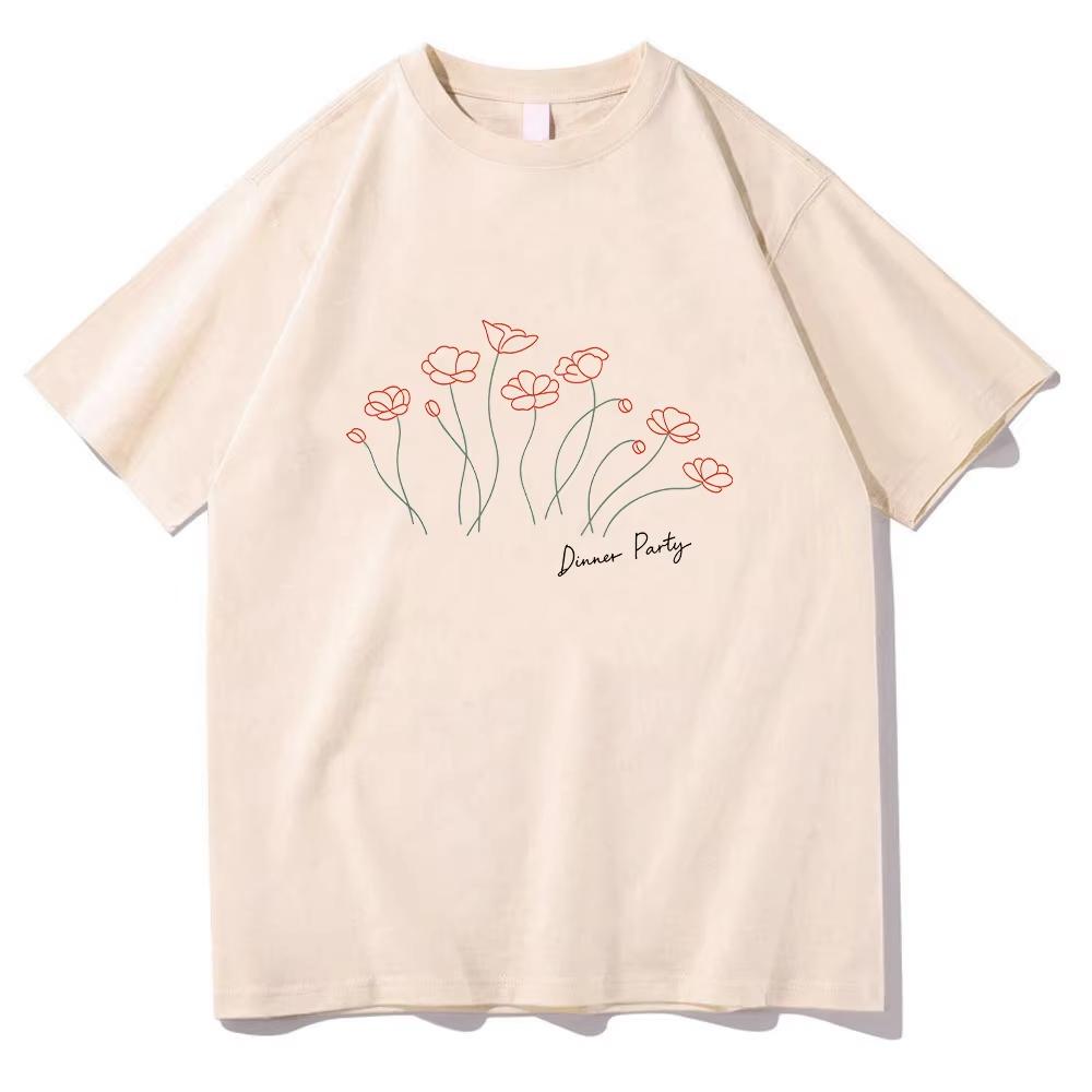 

Niall Horan Dinner Party Flower Graphic T Shirts Summer Short Sleeve Oneck Women Unisexs Tees Streetwear Hip Hop Cotton Shirt S
