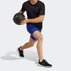 Adidas Solid Color Elastic Waist Logo Print Straight Leg Casual Shorts Men shorts Blue HS7454