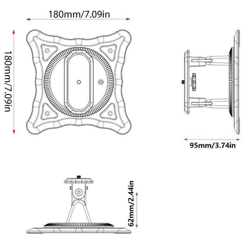 360-Grad-drehbarer Projektorständer, mehrachsige Verstellung mit rutschfester Basis für Kameras und Telefone